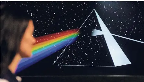  ?? FOTO: DPA ?? Projektion des berühmten Pink-Floyd-Prismas im Dortmunder U. Das Prisma zierte das Cover der Platte „The Dark Side Of The Moon“.