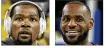  ??  ?? Kevin Durant (left) and LeBron James met in the 2012 Finals. James got the best of that matchup for his first title.