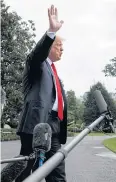  ?? AP ?? President Donald Trump on the South Lawn of the White House.