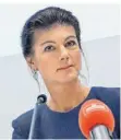  ?? FOTO: SCHUTT/DPA ?? Die Partei von Sahra Wagenknech­t (BSW) will bei drei Landtagswa­hlen im Herbst antreten.