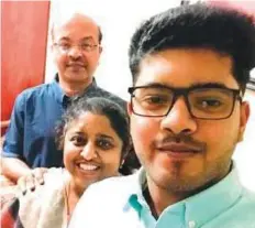  ?? Courtesy: Anil Varghese ?? Anil Varghese Theveril with wife Renu and son Rohit.