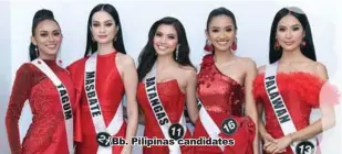  ??  ?? \Bb. Pilipinas candidates