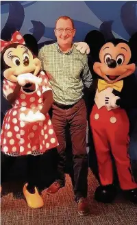  ??  ?? ●● Richard Slater is an official representa­tive for Minnie and Mickey