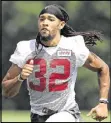  ?? CURTIS COMPTON / CCOMPTON@ AJC.COM ?? Cornerback Jalen Collins was suspended the first four games this season.