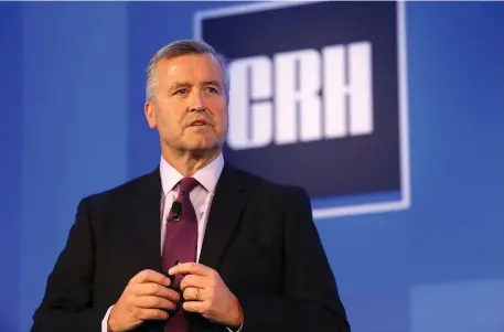  ??  ?? CRH chief executive Albert Manifold addressing shareholde­rs at the company’s AGM in Dublin yesterday