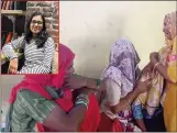  ??  ?? Family members of Sudiksha Bhati (inset) at their home —ANI