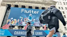  ?? ?? Moving its main listing to New York means Flutter can be included in US indices