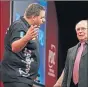  ??  ?? Adrian Lewis and ref