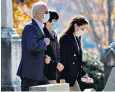  ??  ?? Joe Biden at church with family members in Wilmington, Delaware, yesterday