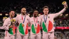  ?? ?? Che Italia Patta-Jacobs-Desalu-Tortu: la 4x100 oro a Tokyo il 6 agosto 2021