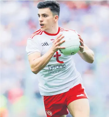  ??  ?? Class act:
Lee Brennan turned on the style for Tyrone champions Trillick in their penalty shoot-out win over Killyclogh­er