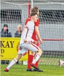  ?? ?? Brechin’s Ewan Loudon celebrates his second goal