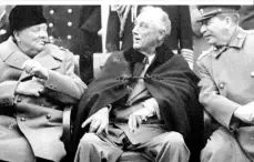  ??  ?? In Jalta vertrat er noch die US-Interessen, am 12. April starb Franklin D. Roosevelt (1933 bis 1945) an den Folgen seiner Krankheite­n