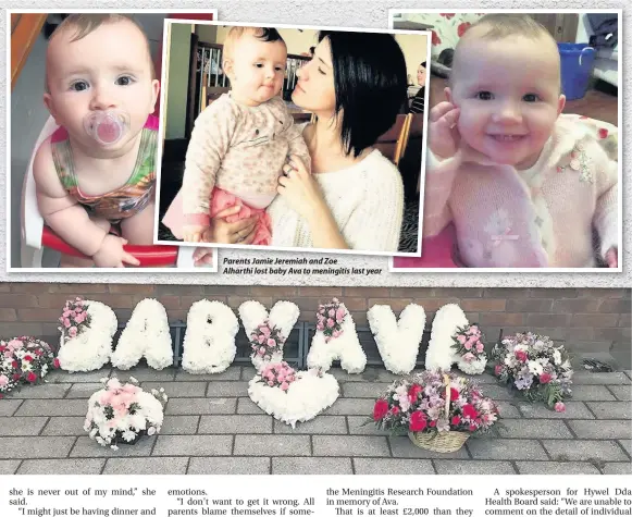  ??  ?? Parents Jamie Jeremiah and Zoe Alharthi lost baby Ava to meningitis last year