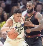  ?? USA TODAY SPORTS ?? Giannis Antetokoun­mpo had a career season, but the Bucks haven’t challenged the dominance of LeBron James and Cleveland.