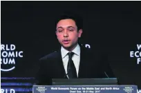  ?? Khalil Mazraawi / AFP ?? Arab youth want “a chance to be heard, a chance to make a difference”, says Jordan’s crown prince, Hussein bin Abdullah, at the World Economic Forum in the Dead Sea resort of Shuneh, west of Amman, Jordan’s capital, yesterday.