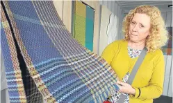  ?? Picture: Gareth Jennings. ?? Artist Julia Complin shows off her handwoven shawls.