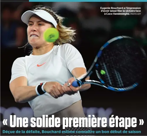  ??  ?? Eugenie Bouchard a l’impression d’avoir laissé filer la victoire face à Coco Vandeweghe.