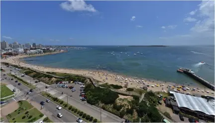  ?? (Mariana Suarez/AFP via Getty Images/JTA) ?? A VIEW of the beach in Punta del Este, Uruguay.