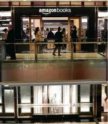  ?? Timothy A. Clary/AFP ?? » LIVROS EM MANHATTAN Consumidor­es na abertura da primeira loja da Amazon em NY, no Columbus Circle; unidade física é a sexta do gigante do comércio eletrônico