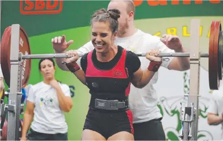  ?? Picture: Contribute­d ?? YEAH SHE LIFTS: Champion powerlifte­r Tara Reinke has been a revelation since joining the Gatton Hawks in the TRL women’s competitio­n.