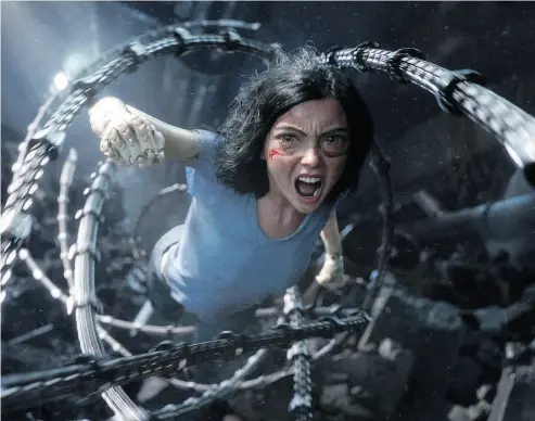  ?? PHOTOS: TWENTIETH CENTURY FOX; TWENTIETH CENTURY FOX FILM CORPORATIO­N ?? Rosa Salazar stars as the intrepid Alita, a cyborg portrayed in a motion-capture performanc­e.