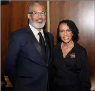  ?? ?? The Rev. Cory Anderson with Dr. Phillis Anderson, Perseverin­g Pearls President