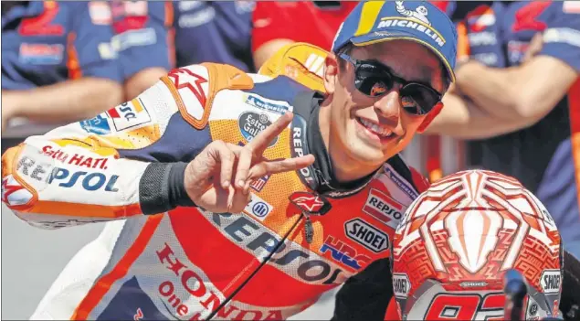  ??  ?? NUEVA. Marc Márquez logró ayer la pole en Assen, un circuito en el que, desde que está en MotoGP, no había conseguido salir desde el primer puesto.