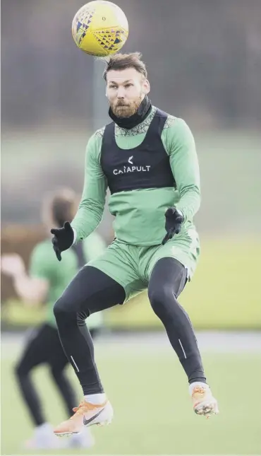  ??  ?? 0 Hibs winger Martin Boyle was well up for tonight’s cup quarter-final in training yesterday.