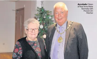  ??  ?? Accolade Citizen of Year Anne Marie Kennedy with Provost Jim Fletcher