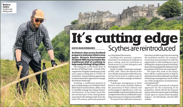  ??  ?? Back to basics Scythes are being used