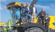  ?? FOTO: FLORIAN PEKING ?? Freuen sich auf die Oberschwab­enschau 2018: Stephan Drescher, Christoph Neyer, Eugen Maucher, Willi Schaugg (von links).