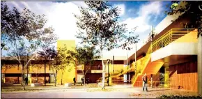  ?? COURTESY ART ?? A concept design shows a potential classroom building for Tokay High School.
