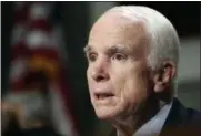  ?? JACQUELYN MARTIN — THE ASSOCIATED PRESS FILE ?? In this file photo, Senate Armed Services Committee Chairman Sen. John McCain, R-Ariz. speaks on Capitol Hill in Washington.