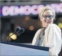  ?? JUSTIN LANE / EFE ?? Meryl Streep sonríe en la tribuna de oradores