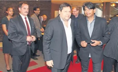  ?? Picture: Gallo Images ?? GUNNING FOR JONAS. Ajay Gupta, centre, in an affidavit to the state capture commission, denied he ever met former deputy finance minister Mcebisi Jonas.