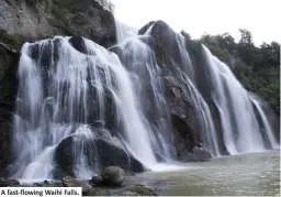  ??  ?? A fast-flowing Waihi Falls.