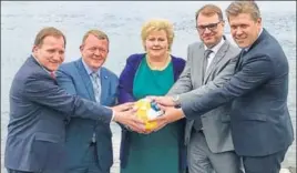  ?? TWITTER ?? Nordic Prime Ministers Stefan Lofven (Sweden), Lars Lokke Rasmussen (Denmark), Erna Solberg (Norway), Juha Sipila (Finland) and Bjarni Benediktss­on (Iceland) and posted a photograph of themselves clasping a football. It seemed to openly mock a photo of...