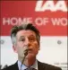  ??  ?? Sebastian Coe, président de l’IAAF hier à Monaco. (Ph. AFP)