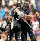  ??  ?? Ross Taylor, left, and Henry Nicholls both scored centuries for New Zealand in Nelson on Tuesday.