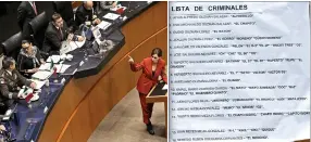  ?? ?? █ La panista Lilly Téllez reprochó a Sandoval su silencio, luego intentó entregarle una lista de lo que llamó “los verdaderos criminales”.