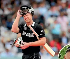  ?? AP ?? James Neesham has paid tribute to his high school teacher David Gordon, right, who died during the final overs of the Cricket World Cup final against England.