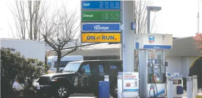  ?? NICK PROCAYLO ?? B.C. residents are paying more money for gas after the provincial government hiked the carbon tax.