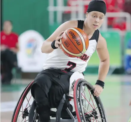  ?? LEAH HENNEL ?? Cindy Ouellet and the Canadian women’s wheelchair basketball team won’t be bringing home medals from Rio, but it was valuable experience for future Paralympic Games.