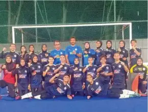  ??  ?? UniKL Ladies celebrate after winning the women’s Malaysia Hockey League title yesterday.