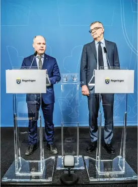  ?? Bild: Tomas Oneborg/tt ?? 1 februari 2018 presentera­de justitie- och inrikesmin­ister Morgan Johansson (S) Sveriges nya rikspolisc­hef: Anders Thornberg.