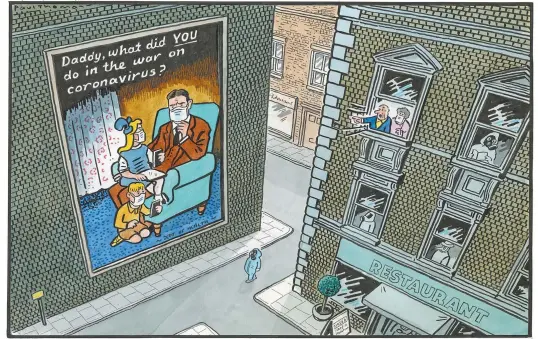  ??  ?? ‘NOW tell me the country isn’t on a war footing’
To order a print of this Paul Thomas cartoon or one by Pugh, visit Mailpictur­es.newsprints.co.uk or call 0191 6030 178.