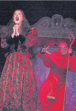  ??  ?? ●● Anna Gillingham as Marguerite and Javier Borda as Mephistoph­eles.