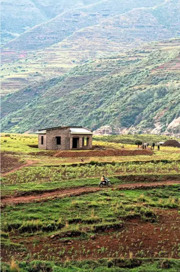  ??  ?? Whichever way you point your bike in Lesotho you’ll pretty much be going up, or down