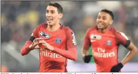  ?? AFP) ?? Di Maria a signé son retour par un doublé, dont un sublime coup franc.(Photo